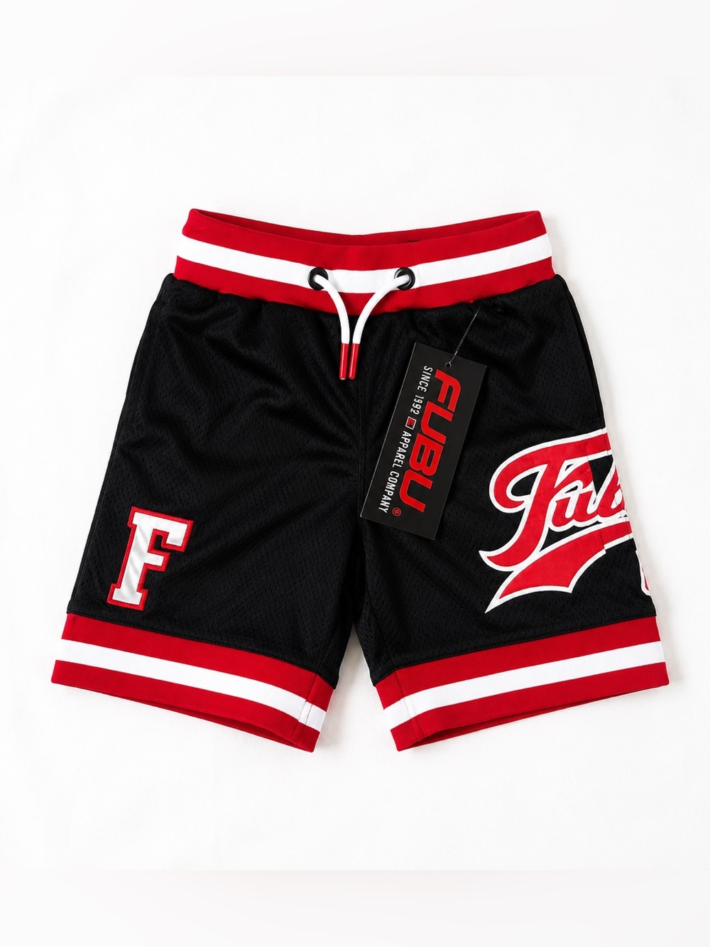 FUBU Kids' Boy’s Graphic Athletic basketball Shorts Red black white